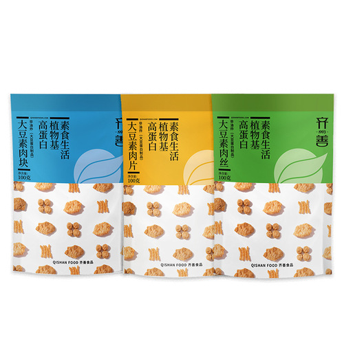 Qishan Food Soy Protein Isolate Raw Flavorless Shredded and Sliced Strips for Restaurants, Temples, Commercial Use, Wholesale