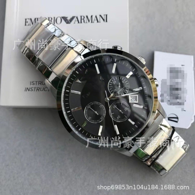 Manufacturer Wholesale Amara Pointer Ni Three-Eye Multi-Functional Business Quartz Watch Stainless Steel Belt Quartz Watch for Men