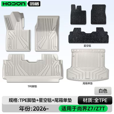 Modelə uyğun ayaqaltı – Shangjie Z7/Z7T foot mats TPE2026 - hongmeng-smart-travel-fashion-z7-26-models-package-set-white-tpe-black-starry-sky-blanket-trunk-mat