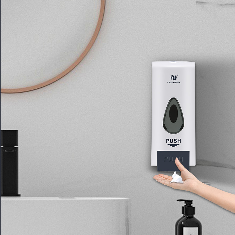 Dispensador de jabón manual para baño de hotel y centro comercial, montado en la pared, dispensador de jabón en espuma sin taladro.