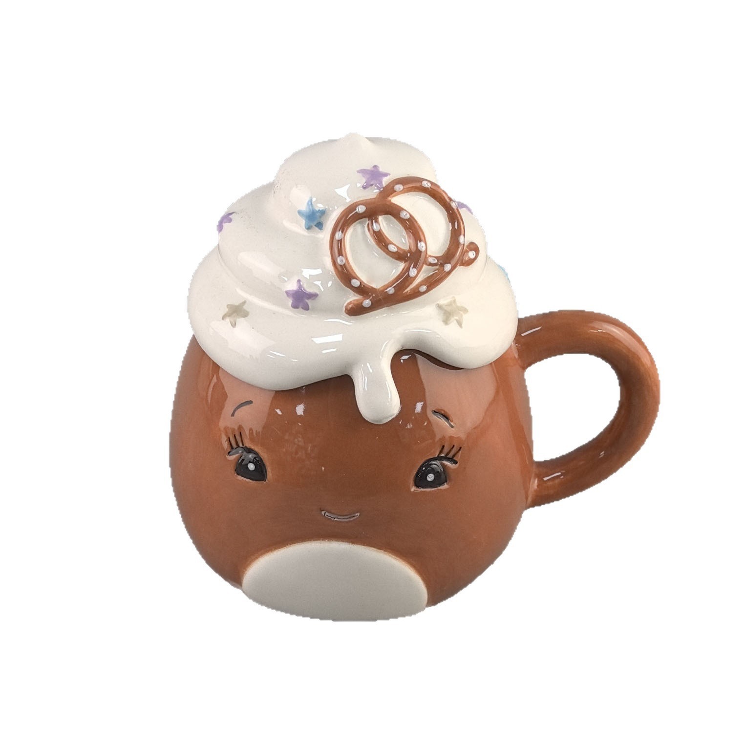 Navidad de cerámica personalizada transfronteriza encantadora taza de helado de ciervo artesanía de cerámica de alto valor de la cara taza acompañante regalo