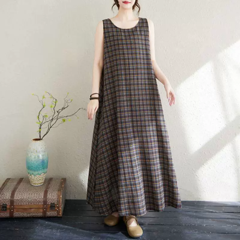 2025 реальный выстрел супер-размера 220 кг Летний богемный национальный стиль принт хлопчатобумажная льняная свободная длинная юбка большая юбка