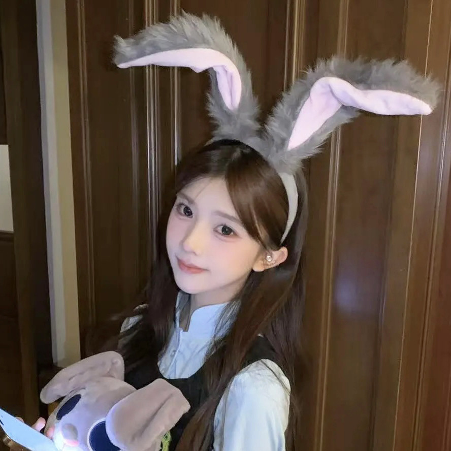 Cute Cartoon Rabbit Ear Amusement Park Photoshoots, Plush Headband For Cosplay Role Play As A Bunny Girl Hair Accessory_voghion.com