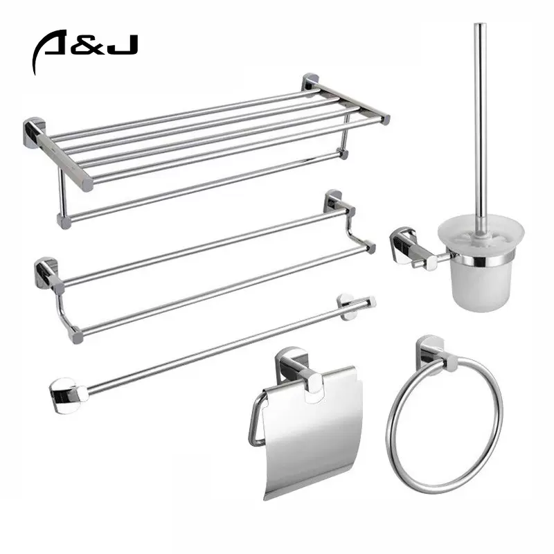 浴室全铜挂件套装壁挂式卫生间毛巾架浴巾架酒店加厚置物架厂家