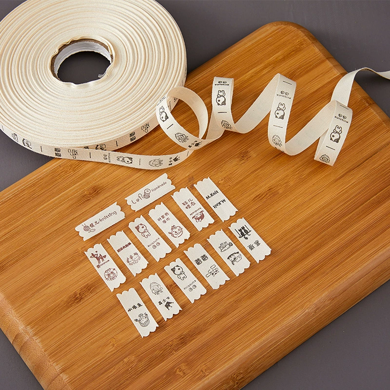 Чисто хлопковая нашивка с фирменной тесьмой, ярлык DIY для детской одежды на воротник, хлопковый ремешок с печатным ярлыком, отметка складки