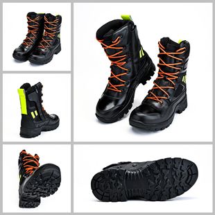 Firefighting Rescue Boots Protective Boots Kevlar Anti-Puncture Insole Emergency Rescue Reflective Strip Fire Fighting Boots