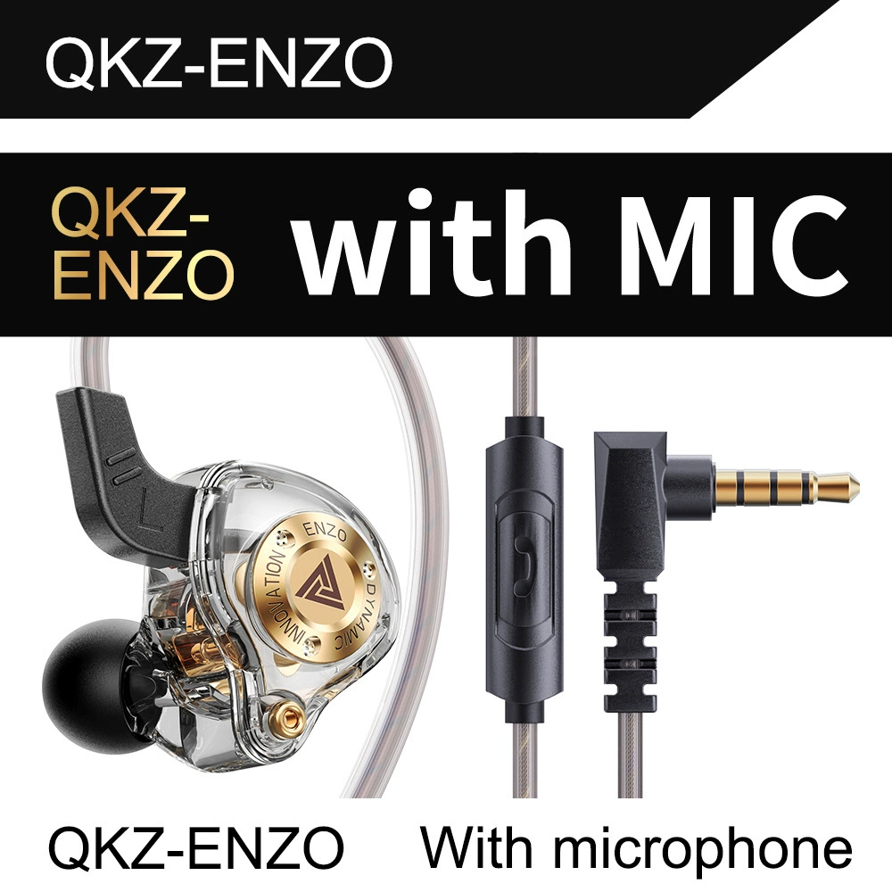 QKZ ENZO внутриканальные динамические катушечные наушники HiFi качество звука тяжелый бас проводные мобильные наушники оптом новая модель