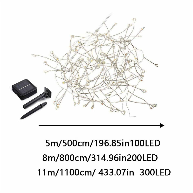 Caja de baterías LED transfronteriza cadena de lámpara de fuegos artificiales USB8 función lámpara de alambre de cobre Año Nuevo árbol riqueza atmósfera decoración
