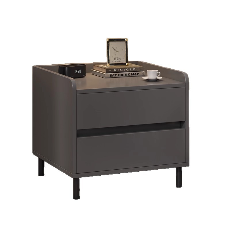 Mesa de cabezal de cama simple y lujoso moderno, estante de sensación de alto nivel, gran capacidad de doble extracción, gabinete de almacenamiento de dormitorio doméstico simple