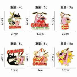 胆小狗英雄卡通动画胸针
