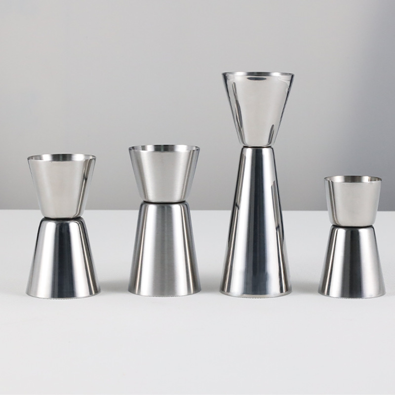 Taza medidora de acero inoxidable de doble cara con escala, taza de 30/60 onzas, herramienta para mezclar en bar, taza medidora