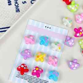 趣味滴油波点蘑菇亚克力通孔串珠diy手链项链手机链饰品配件材料