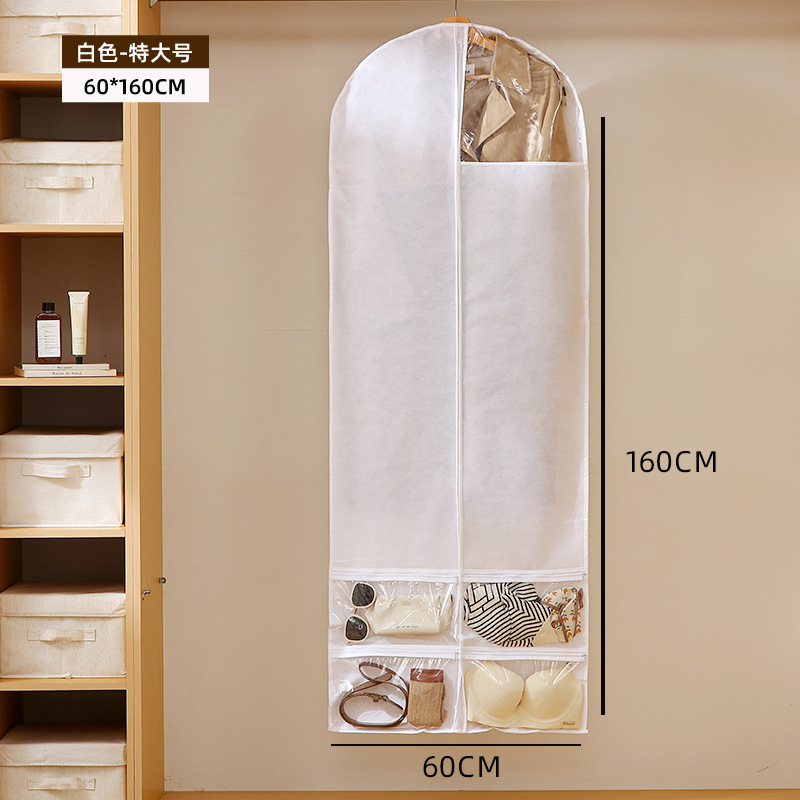 Nueva bolsa de polvo multifuncional con cuadrícula para ropa doméstica cubierta de polvo armario visual colgante artefacto de almacenamiento
