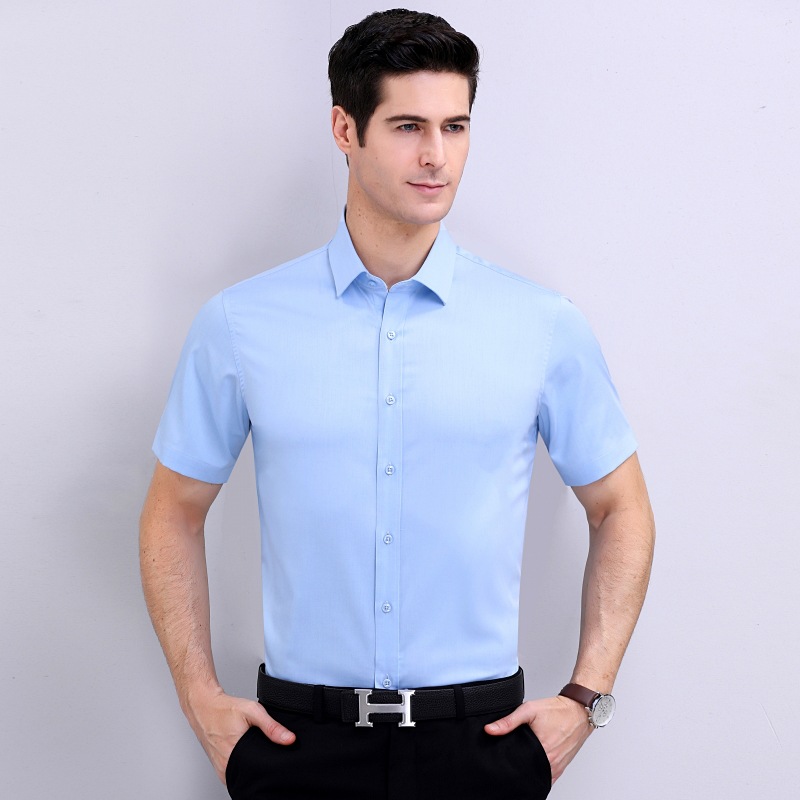 Summer solid silk shirt