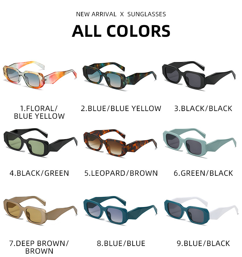 Moda Bloque De Color Ordenador Personal Cuadrado Fotograma Completo Gafas De Sol Mujer display picture 8