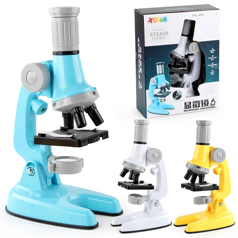 Transfronterizo nuevo 1200 veces microscopio juguete Escuela Primaria estudiante científico experimento biológico equipo microscopio traje de juguete