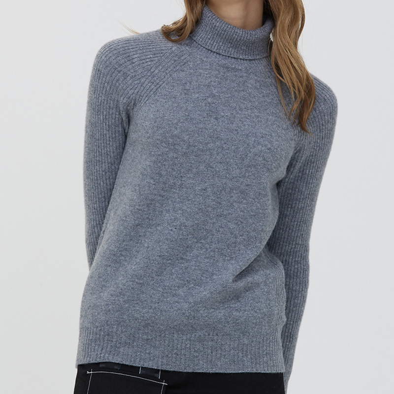 Suéter de cuello alto para mujer, estilo otoño-invierno, grueso, ajustado, adelgazante, jersey corto de punto, lana fina.