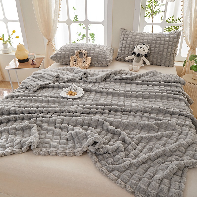 Amazon venta caliente 2026 nueva piel cómoda nube de sueño color sólido caliente flores tallado manta manta manta manta