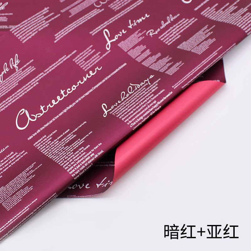 Papel de Envolver Rosa Estilo Coreano Plástico BOPP Impermeable para Ramo de Flores