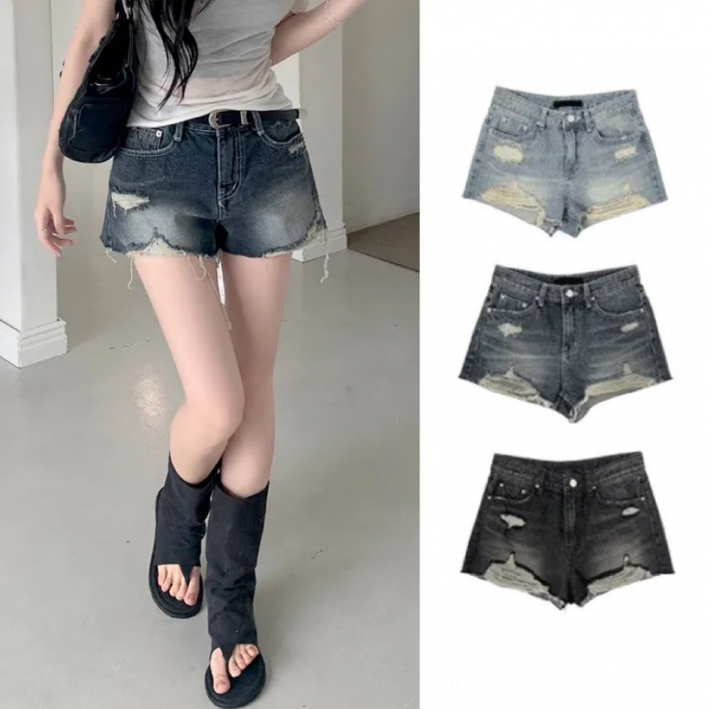Korean Dark/Light/Black Washed Vintage Denim Shorts Hot Pants