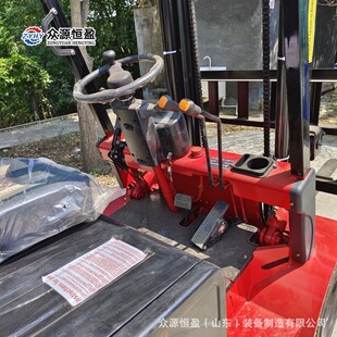 Four-Wheel Electric Forklift Four-Point Electric Counterbalance Forklift Shandong Zhongyuan 3-Ton Ride-On Rechargeable Battery Forklift