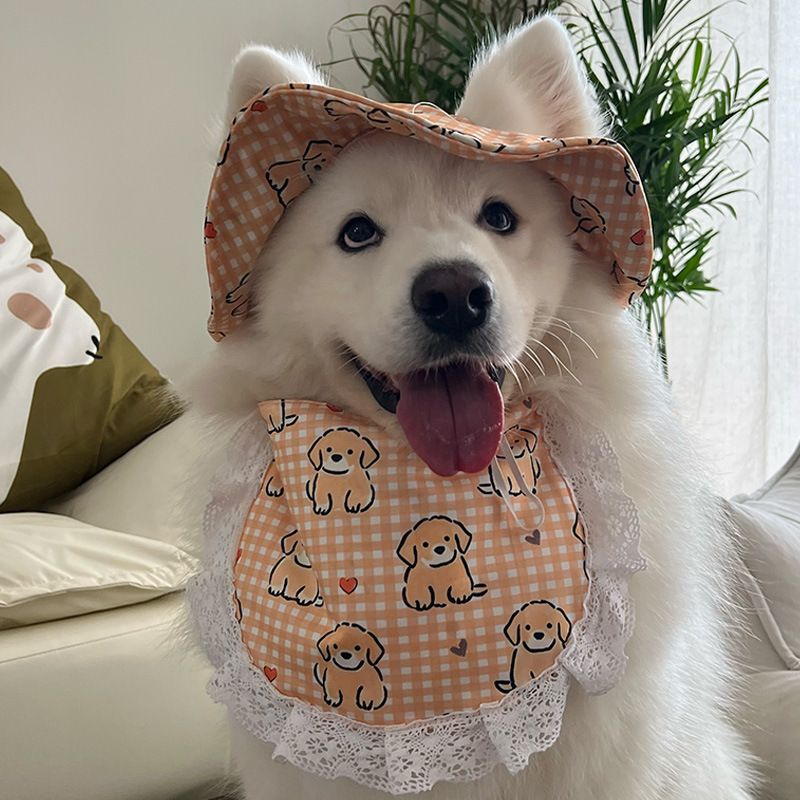 2025 新しい犬かわいい唾液ペット犬ペットよだれかけ新しいサモエドゴールデンレトリバーネックスカーフサイドバック|undefined