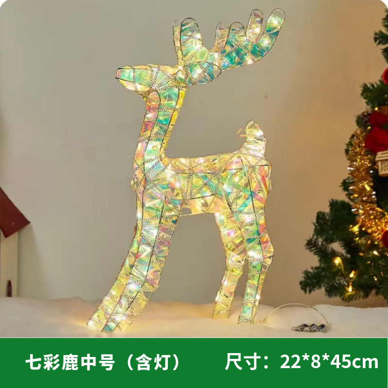 Navidad brillante ilusión decoración de alce árbol de Navidad muñeco de nieve colorido boda centro comercial decoración de la escena del hotel