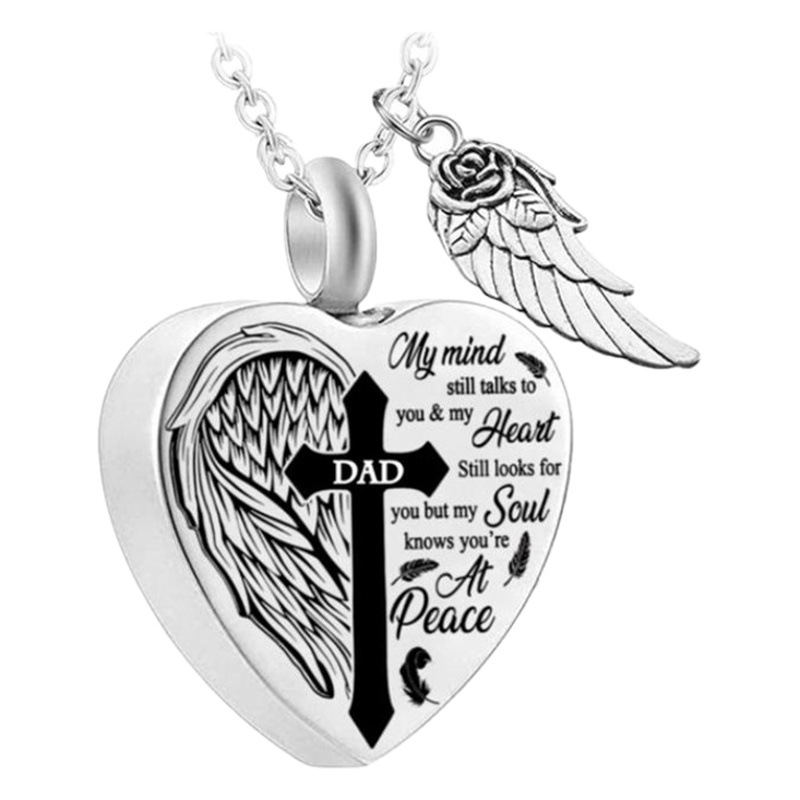 Mi mente todavía habla con usted puede abrir ataúd cinerario en forma de corazón botella de perfume de acero de titanio COLLAR COLGANTE