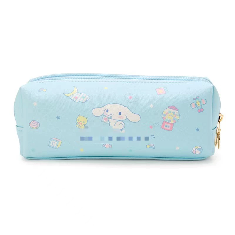 Cartoon polyurethane cute pencil case with zipper, double-sided doll, new collection