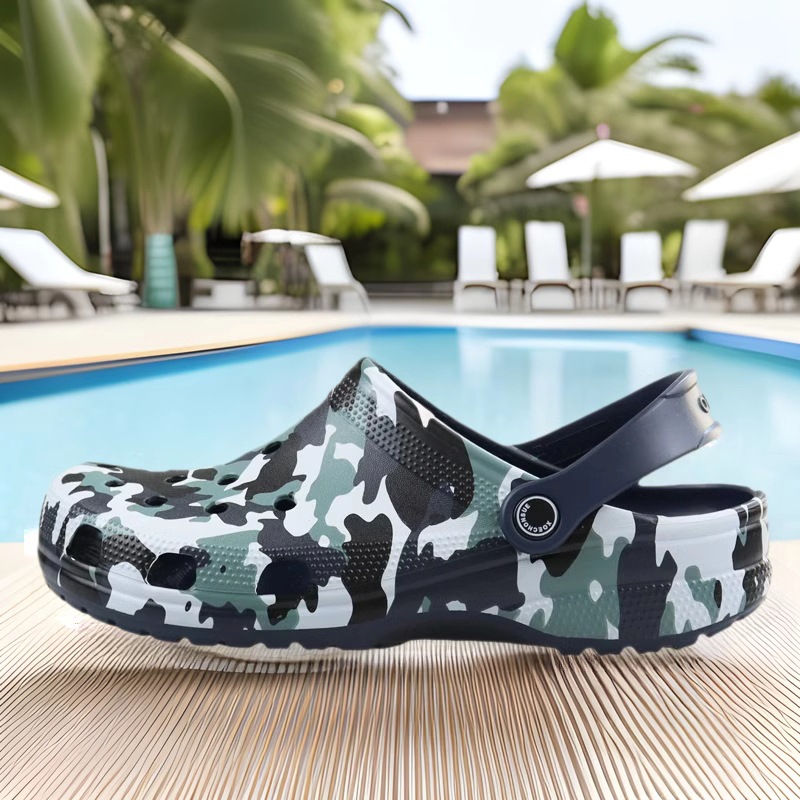 Source Factory zapatos con agujeros para hombres camuflaje verano Baotou sandalias y zapatillas antideslizantes y transpirables sandalias al aire libre zapatos de playa