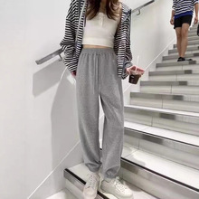 灰色运动裤女秋冬2025新款宽松束脚小个子加绒卫裤显瘦休闲裤子女
