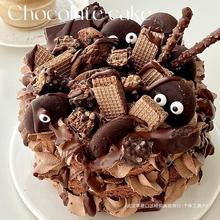 巧克力威化饼干棒蛋糕装饰可可酥脆夹心网红冰淇淋配料绵绵冰插件