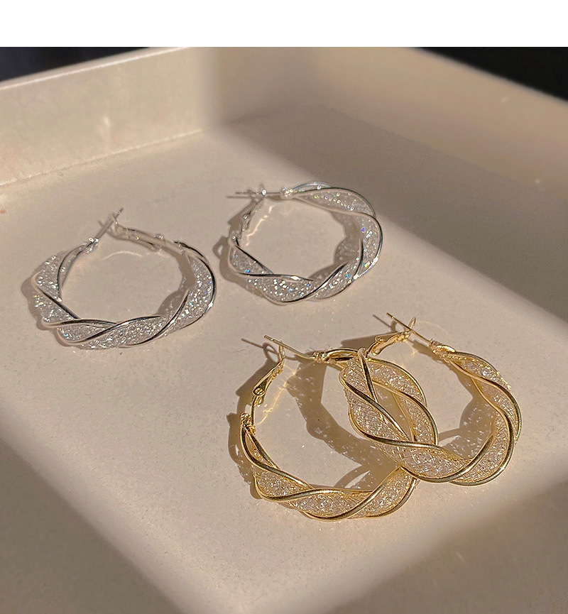 Simple Style Geometric Copper Plating Zircon Earrings 1 Pair