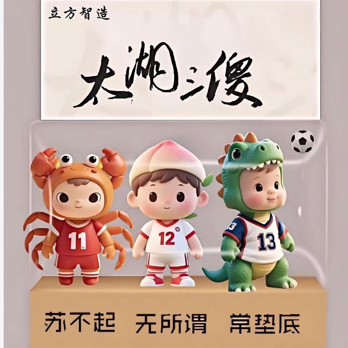 苏超联赛纪念同款摆件太湖三傻手办江苏十三太保苏州球赛周边礼品