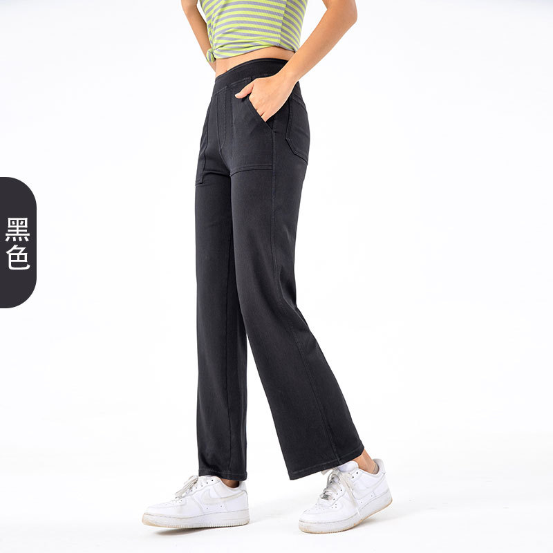 Nuevos vaqueros cargo de estilo americano con múltiples bolsillos para mujer, pantalones casuales de pierna ancha y cintura alta, estilo vintage y moderno.