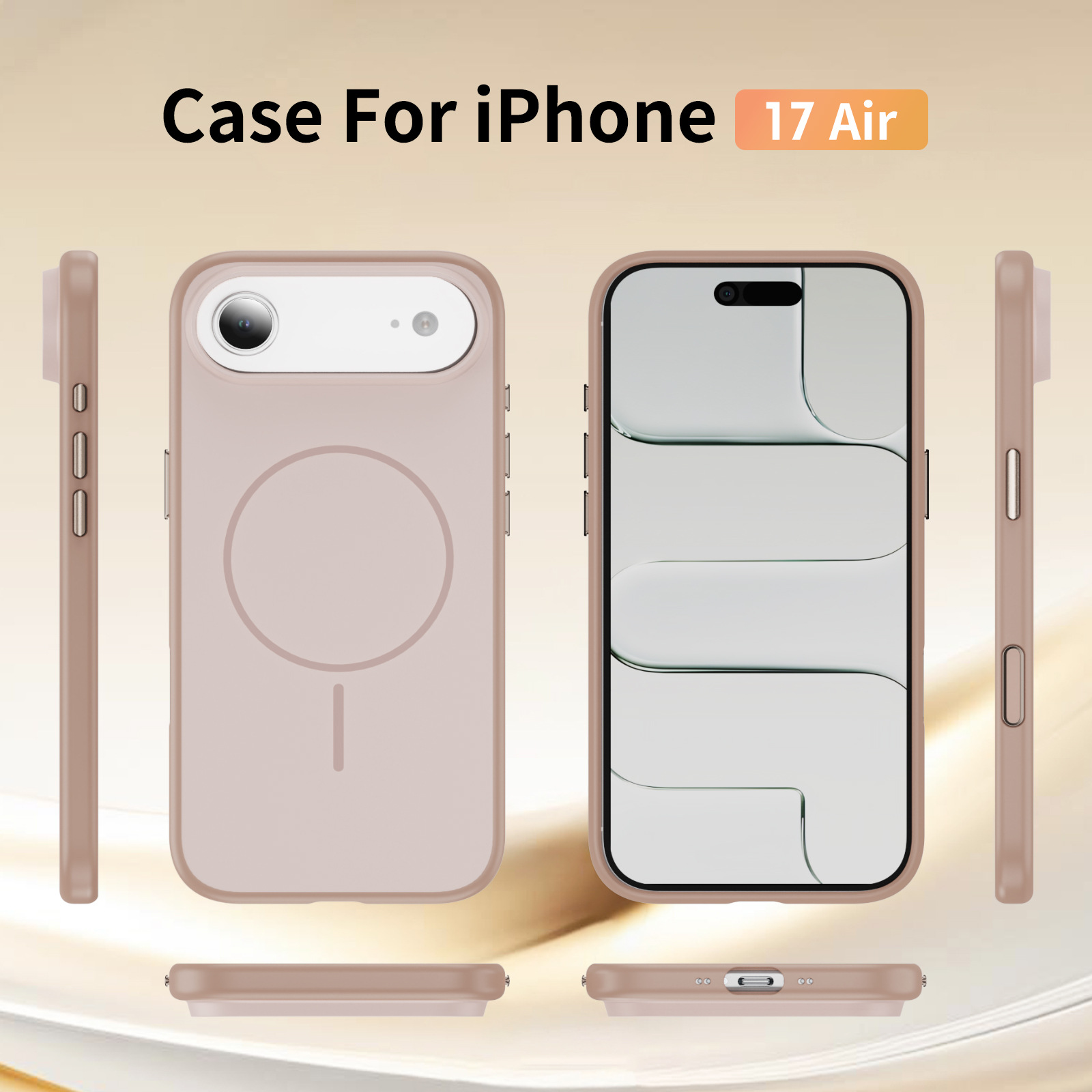 Factory Store Direct Supply Suitable for Apple 17Air Two-Color Injection Molding with Air Button Mobile Phone Case Spray Skin Paint Process