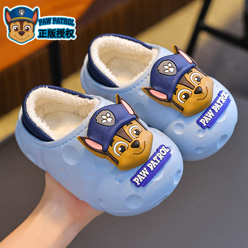 Zapatillas de algodón para niños de invierno para niños, niñas y niños, calentamiento de terciopelo impermeable, zapatos de talón de algodón para niños