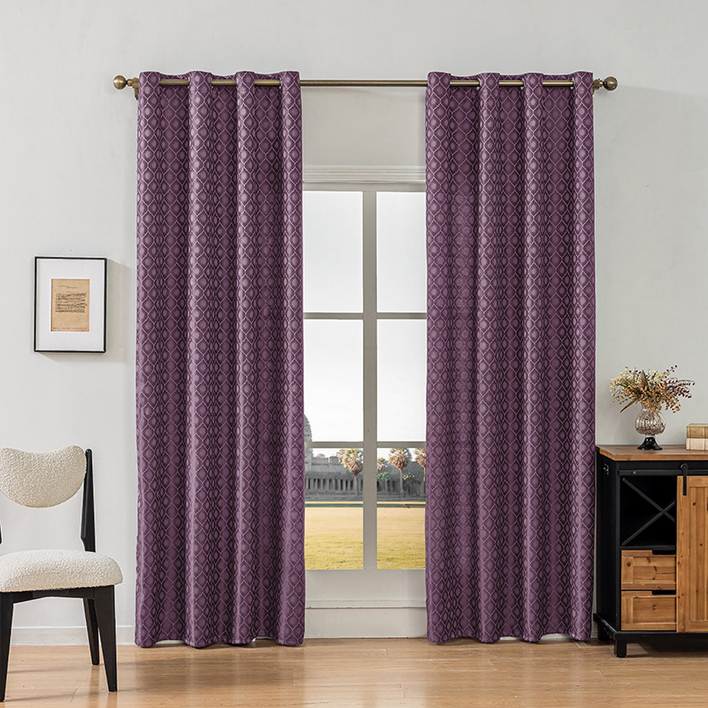 Amazon transfronterizo Shaoxing productos terminados cortinas jacquard opacas sala de estar dormitorio perforado comercio exterior TEMU cortina opacas al por mayor