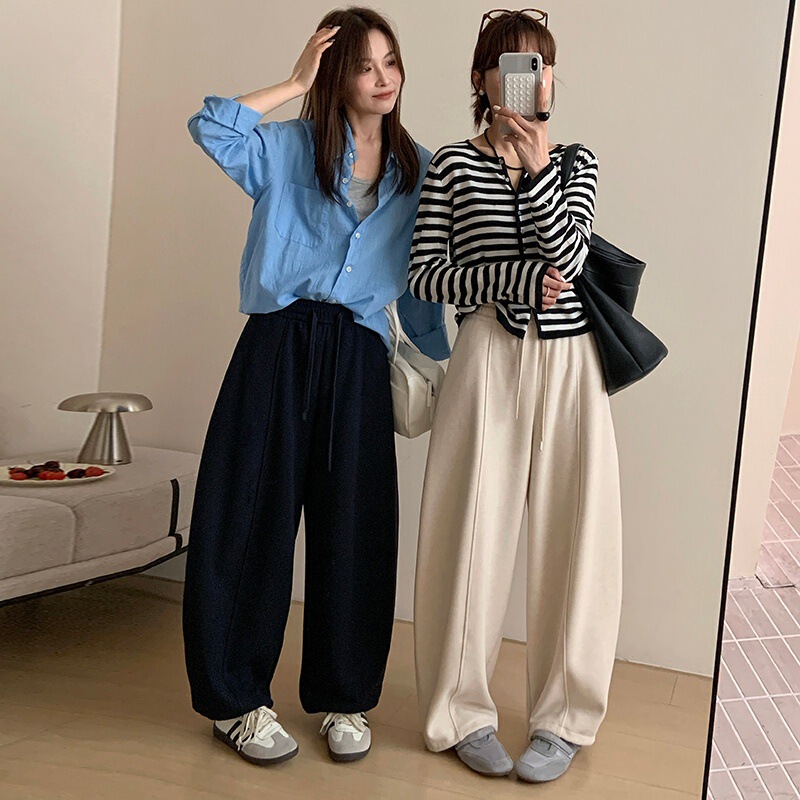 2026 Spring New Style Adjustable Casual Pants for Women, Lazy Style Straight-Leg Pants, High-Waisted, Loose, Slimming, Drapey Wide-Leg Pants 2026 Spring New Style Adjustable Casual Pants for Women, Lazy Style Straight-Leg Pants, High-Waisted, Loose, Slimming, Drapey Wide-Leg Pants