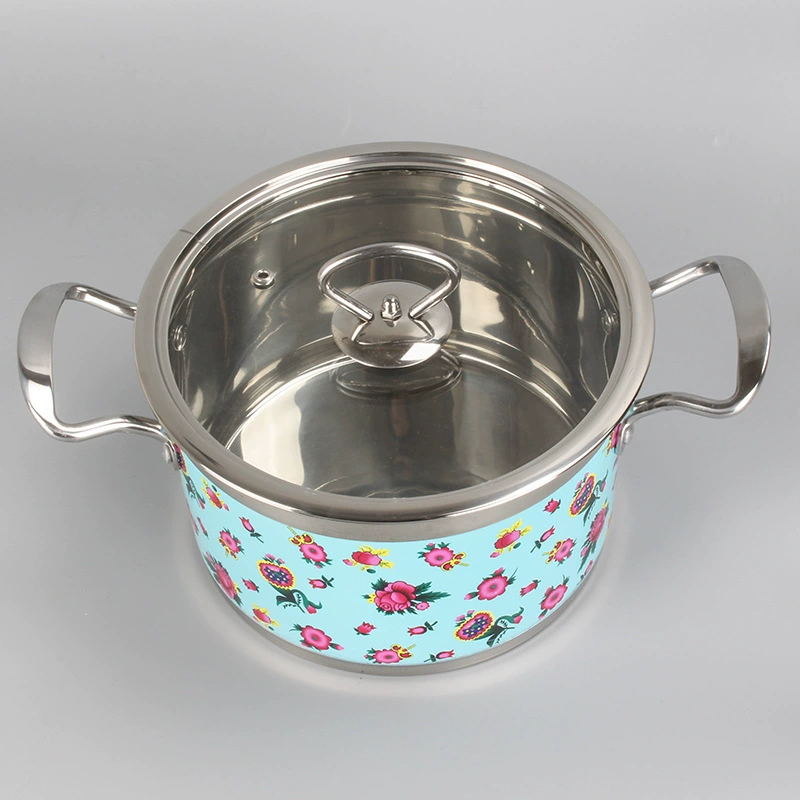 Нержавеющая сталь рецепт горячей potsoup pot наклейки цветы обработка возвращена суповая кастрюля предметы быта можно нанести рисунки можно оформить