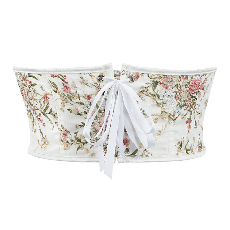 Cortes francesas pequeñas flores frescas dibujo vestido de cintura corto cinturón Aliexpress suministro transfronterizo de bienes