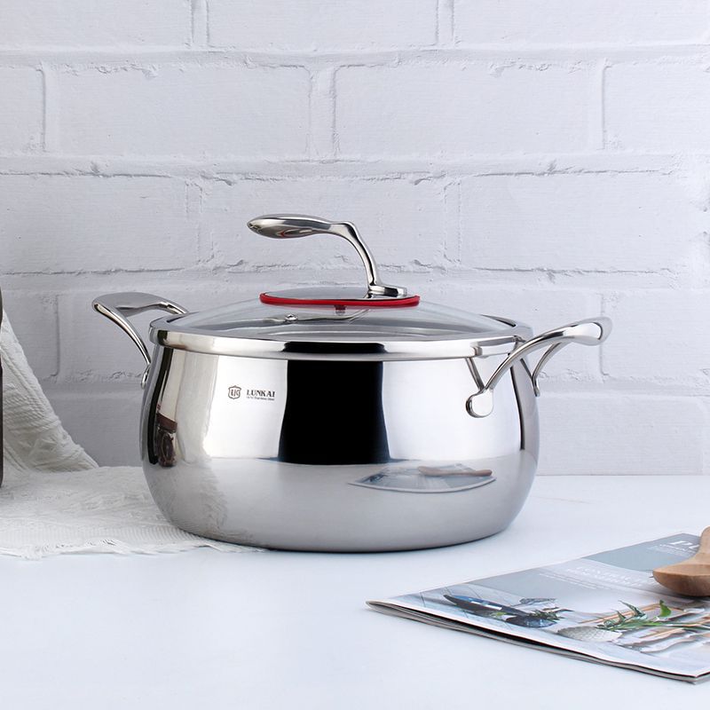 LUNKAI 18 / 10 acero inoxidable cerradura de agua estufa sin recubrimiento estufa de estufa 5L