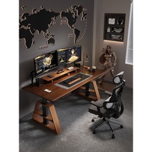 全实木电动升降桌电脑桌站立式可升降桌家用调节书桌升降办公桌子