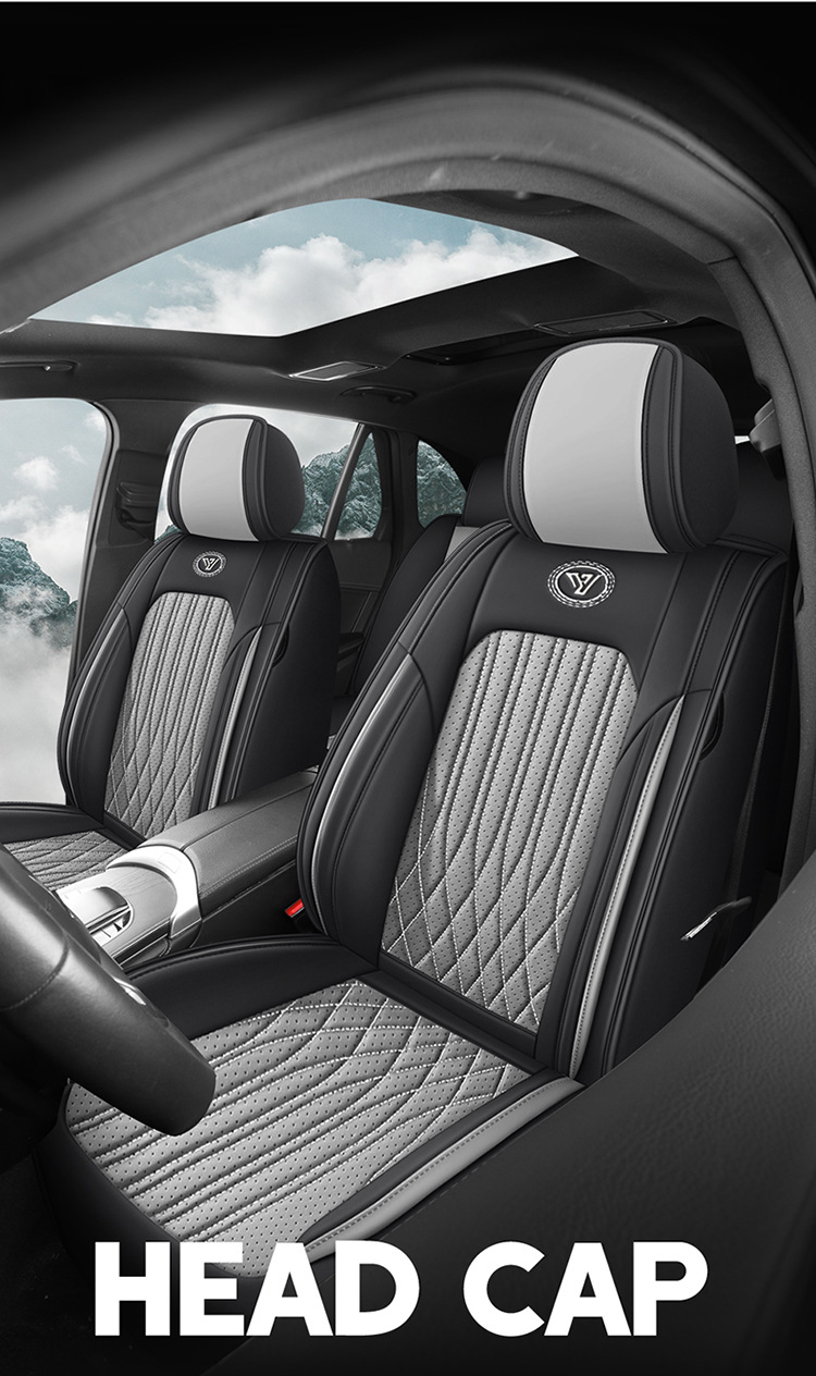 Foreign Trade Cross-Border Full Leather Ice Silk Car Seat Cover Car Seat Cushion Universal Four-Season Car Seat Cover Car Seat Cushion