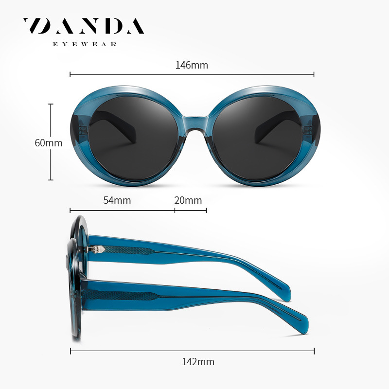 Gafas de sol polarizadas redondas de moda europea y americana S26124 Gafas de sol de placa transfronterizas para mujer