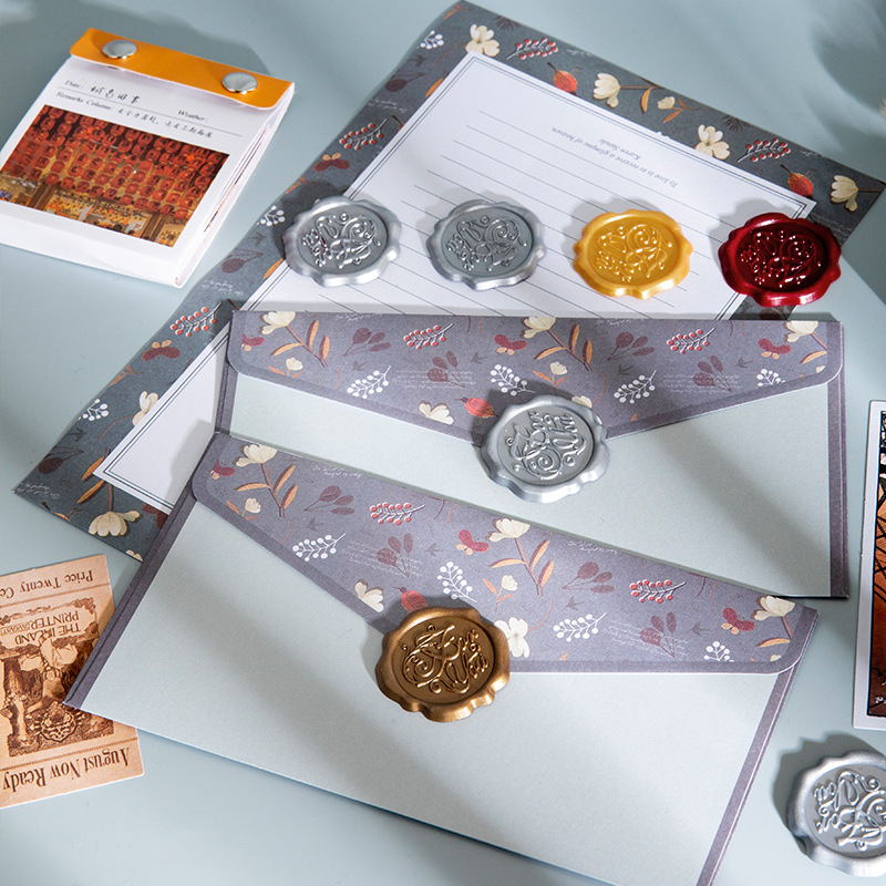 Bronce estereoscópico pegatinas de sello de pintura autoadhesiva relieve retro personalidad creativa DIY decoración carta de amor pegatinas de sello