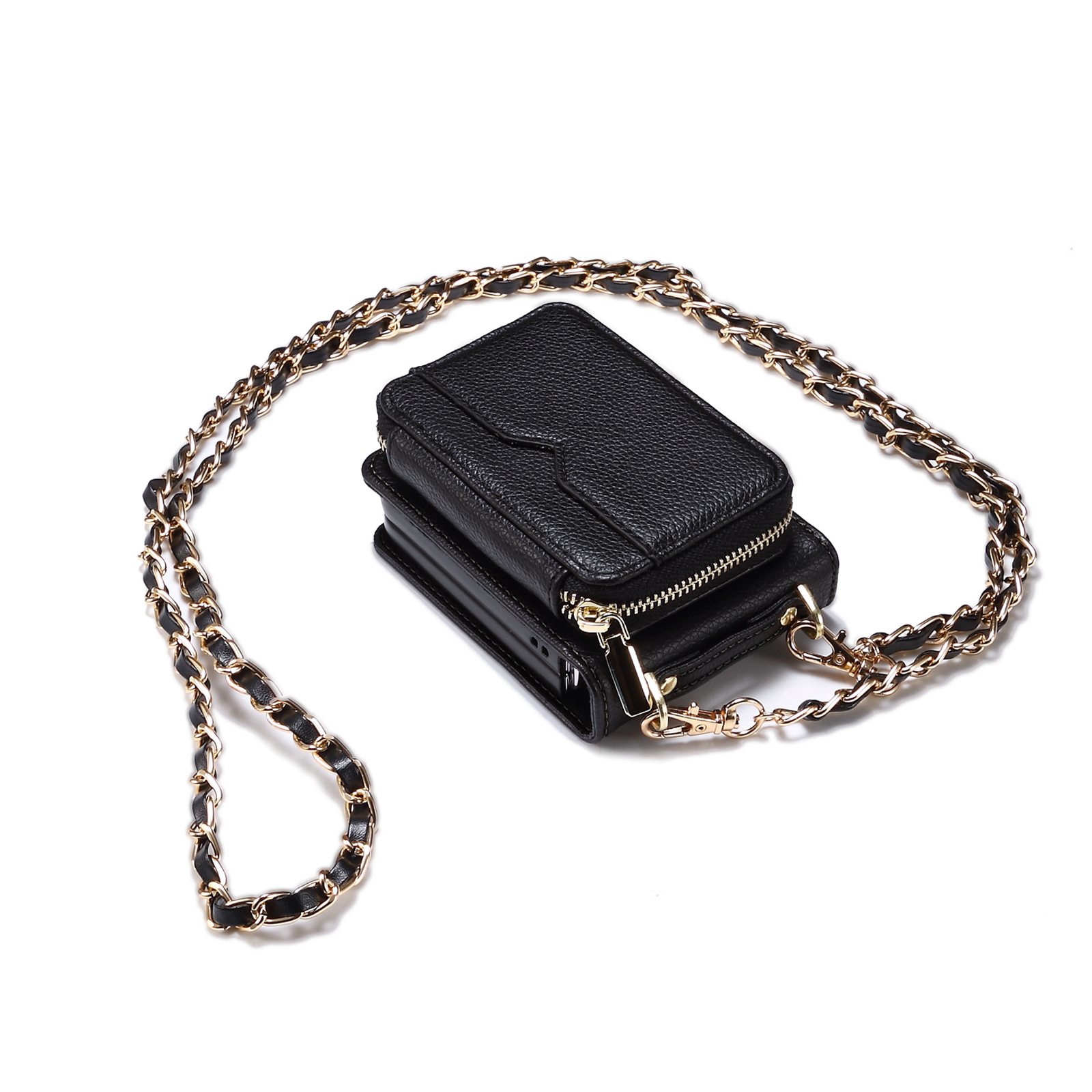 Folding Phone Case For Samsung Z Flip 5 Z Flip 4 With Mirror Strap_voghion.com