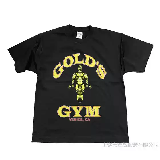 Gold's Gym Men's Workout Short Sleeve T-Shirt Big & Tall American Retro Bodybuilding Small Crew Neck Tee