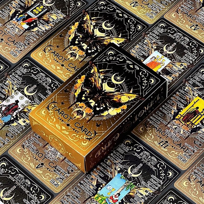 Tarot韦斯特经典高颜值78张塔桌罗新款原创学习塔牌黑色蝴蝶卡牌|undefined