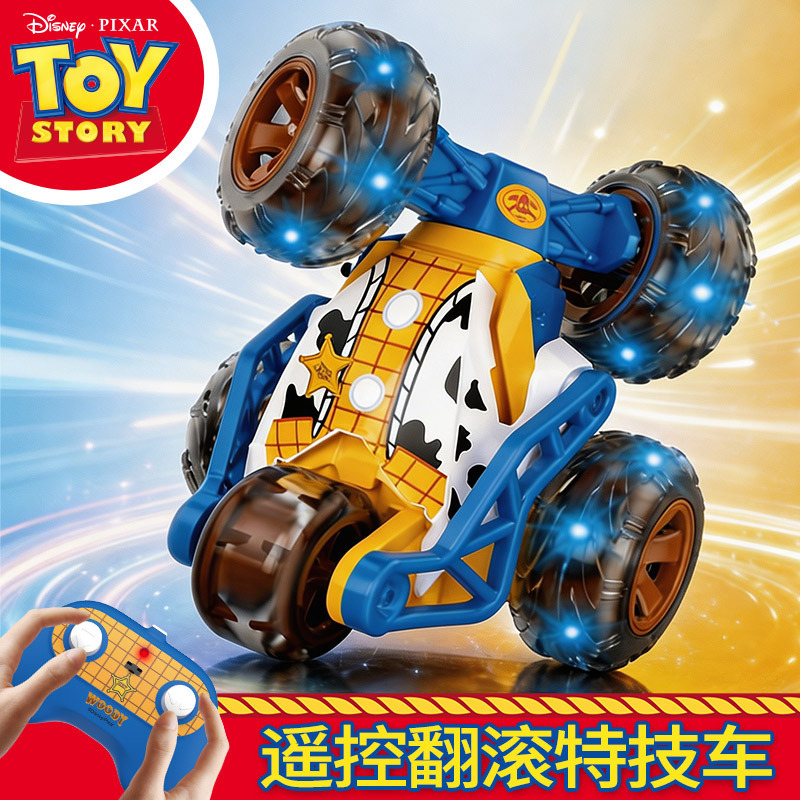 Authentic Toy Story Woody and Buzz Lightyear Remote Control Car 360-Degree Stunt Flip Truck with Lights Boys' Toy Authentic Toy Story Woody and Buzz Lightyear Remote Control Car 360-Degree Stunt Flip Truck with Lights Boys' Toy